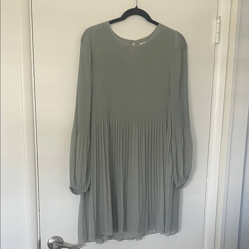 CLOSET CLEANOUT -Wilfred sage green Daydreamer pleated dress